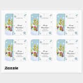 Winter Whimsy Schattige Pinguïn Baby's in Sneeuwst Vierkante Sticker (Vel)