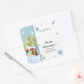 Winter Whimsy Schattige Pinguïn Baby's in Sneeuwst Vierkante Sticker (Envelop)