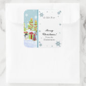 Winter Whimsy Schattige Pinguïn Baby's in Sneeuwst Vierkante Sticker (Tas)