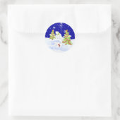 Winter Whimsy Schattige Polar Beer Baby's in Sneeu Ronde Sticker (Tas)