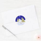 Winter Whimsy Schattige Polar Beer Baby's in Sneeu Ronde Sticker (Envelop)