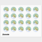 Winter Whimsy Schattige Polar Beer Baby's in Sneeu Ronde Sticker (Vel)