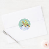 Winter Whimsy Schattige Polar Beer Baby's in Sneeu Ronde Sticker (Envelop)