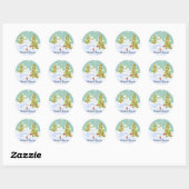 Winter Whimsy Schattige Polar Beer Baby's in Sneeu Ronde Sticker (Vel)