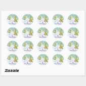 Winter Whimsy Schattige Polar Beer Baby's in Sneeu Ronde Sticker (Vel)
