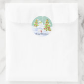 Winter Whimsy Schattige Polar Beer Baby's in Sneeu Ronde Sticker (Tas)