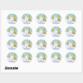 Winter Whimsy Schattige Polar Beer Baby's in Sneeu Ronde Sticker (Vel)