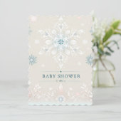 Winter Whimsy Sneeuwvlok Baby shower Invitation Kaart (Staand voorkant)