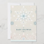 Winter Whimsy Sneeuwvlok Baby shower Invitation Save The Date (Voorkant)