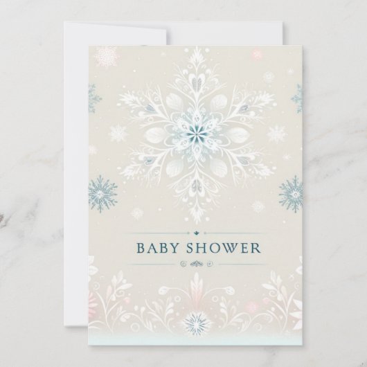 Winter Whimsy Sneeuwvlok Baby shower Invitation Save The Date (Voorkant)