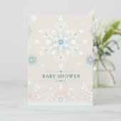 Winter Whimsy Sneeuwvlok Baby shower Invitation Save The Date (Staand voorkant)