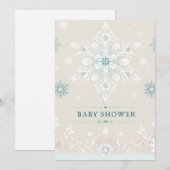 Winter Whimsy Sneeuwvlok Baby shower Invitation Save The Date (Voorkant / Achterkant)