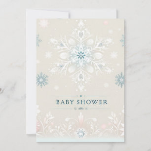 Winter Whimsy Sneeuwvlok Baby shower Invitation Save The Date