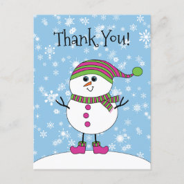 Winter Whimsy Snowman Bedankt Briefkaart