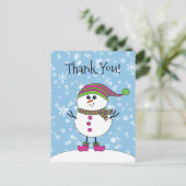 Winter Whimsy Snowman Bedankt Briefkaart (Staand voorkant)