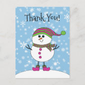 Winter Whimsy Snowman Bedankt Briefkaart (Voorkant)