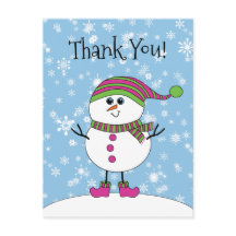 Winter Whimsy Snowman Bedankt