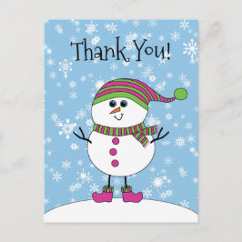Winter Whimsy Snowman Bedankt Briefkaart