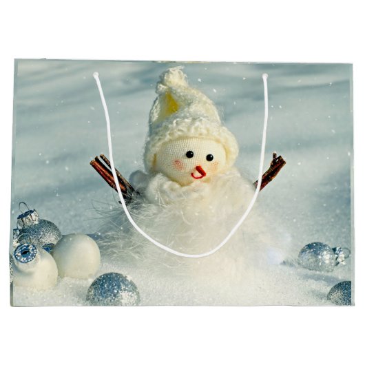 Winter Whimsy Snowman Groot Cadeauzakje (Achterkant)
