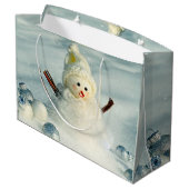 Winter Whimsy Snowman Groot Cadeauzakje (Achterkant Gekanteld)