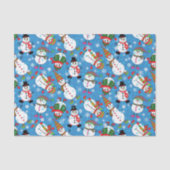 Winter Whimsy Snowman Pattern Tissuepapier (Voorkant)