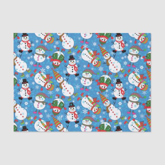 Winter Whimsy Snowman Pattern Tissuepapier (Voorkant)