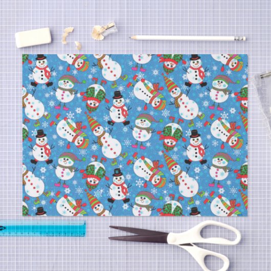 Winter Whimsy Snowman Pattern Tissuepapier (Craft)