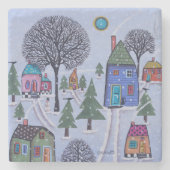 Winter Whimsy Trivet Stenen Onderzetter (Voorkant)