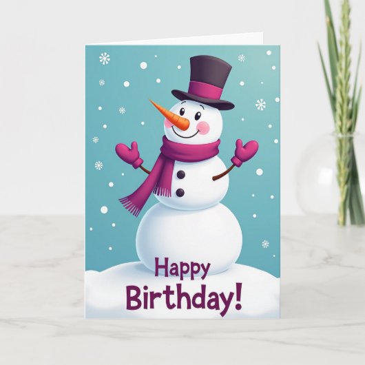 Winter Whimsy Verjaardagskaart Kaart (Voorkant)