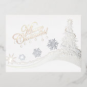 Winter Whimsy: vrolijke kerstboom Folie Feestdagen Briefkaart (Voorkant)