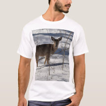 Winter Whisper: Snowy Deer T-shirt