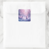 Winter Whispers and Fairy Light Vierkante Sticker (Tas)