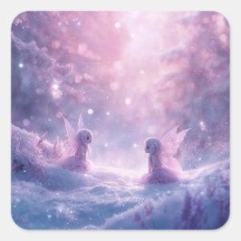 Winter Whispers and Fairy Light Vierkante Sticker