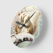 Winter Whispers: Eekhoorn Snowdance Ronde Klok (Hoek)