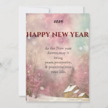 "Winter Whispers: Sneeuwwitje Nieuwjaar wenskaart"