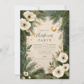 Winter White Anemone Kerstfeest Kaart (Voorkant)