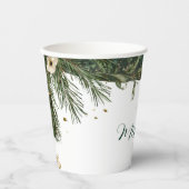 Winter White Anemone Kerstfeest Papieren Bekers (Voorkant)