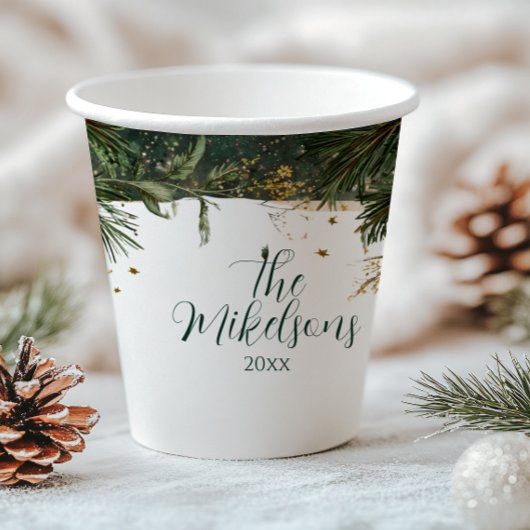 Winter White Anemone Kerstfeest Papieren Bekers