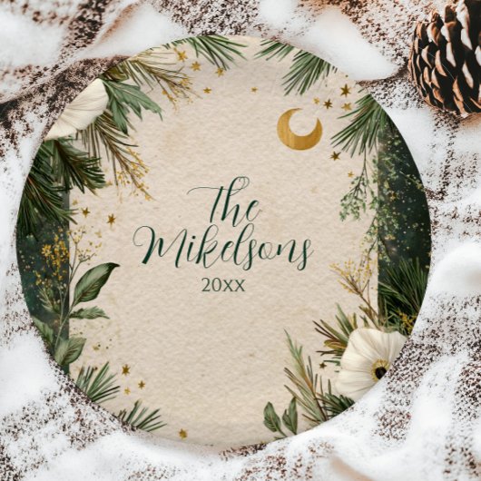 Winter White Anemone Kerstfeest Papieren Bordje