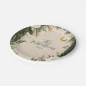 Winter White Anemone Kerstfeest Papieren Bordje (Gekanteld)