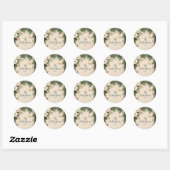 Winter White Anemone Kerstfeest Ronde Sticker (Vel)