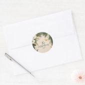 Winter White Anemone Kerstfeest Ronde Sticker (Envelop)