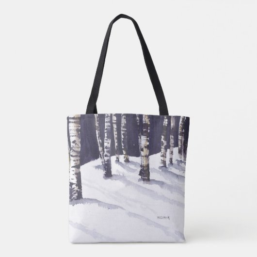 Winter White Birches Tote Bag (Achterkant)