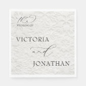 Winter White & Black Simple Elegant Servet (Voorkant)