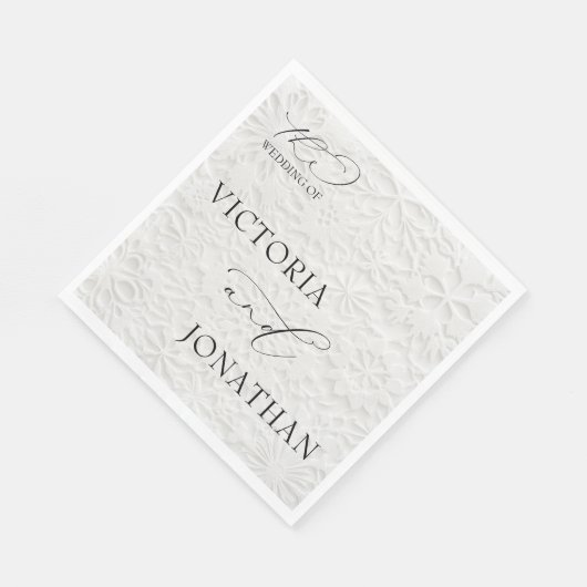 Winter White & Black Simple Elegant  Servet (Hoek)