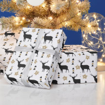 Winter White Black & Tan Deer Pattern
