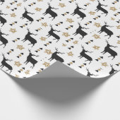 Winter White Black & Tan Deer Pattern Cadeaupapier (Hoek)