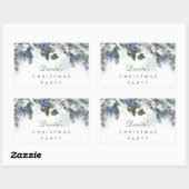 Winter White Blue Kerstpine - Aangepast Rechthoekige Sticker (Vel)