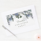 Winter White Blue Kerstpine - Aangepast Rechthoekige Sticker (Envelop)