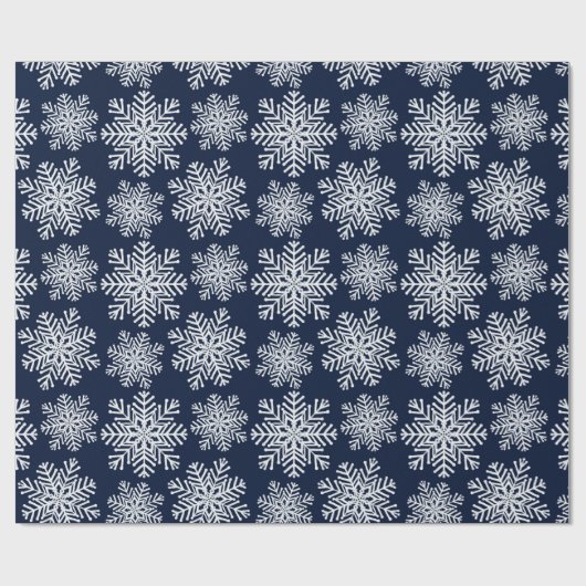 Winter White Blue Snowflakes Wonderland Pattern Cadeaupapier (Vlak)